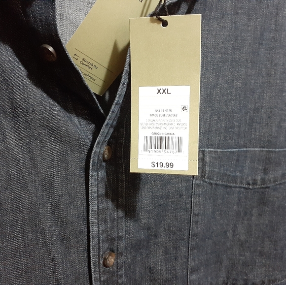 COPY - Men's Standard Fit Short Sleeve Denim Shirt 2x - Picture 7 of 11